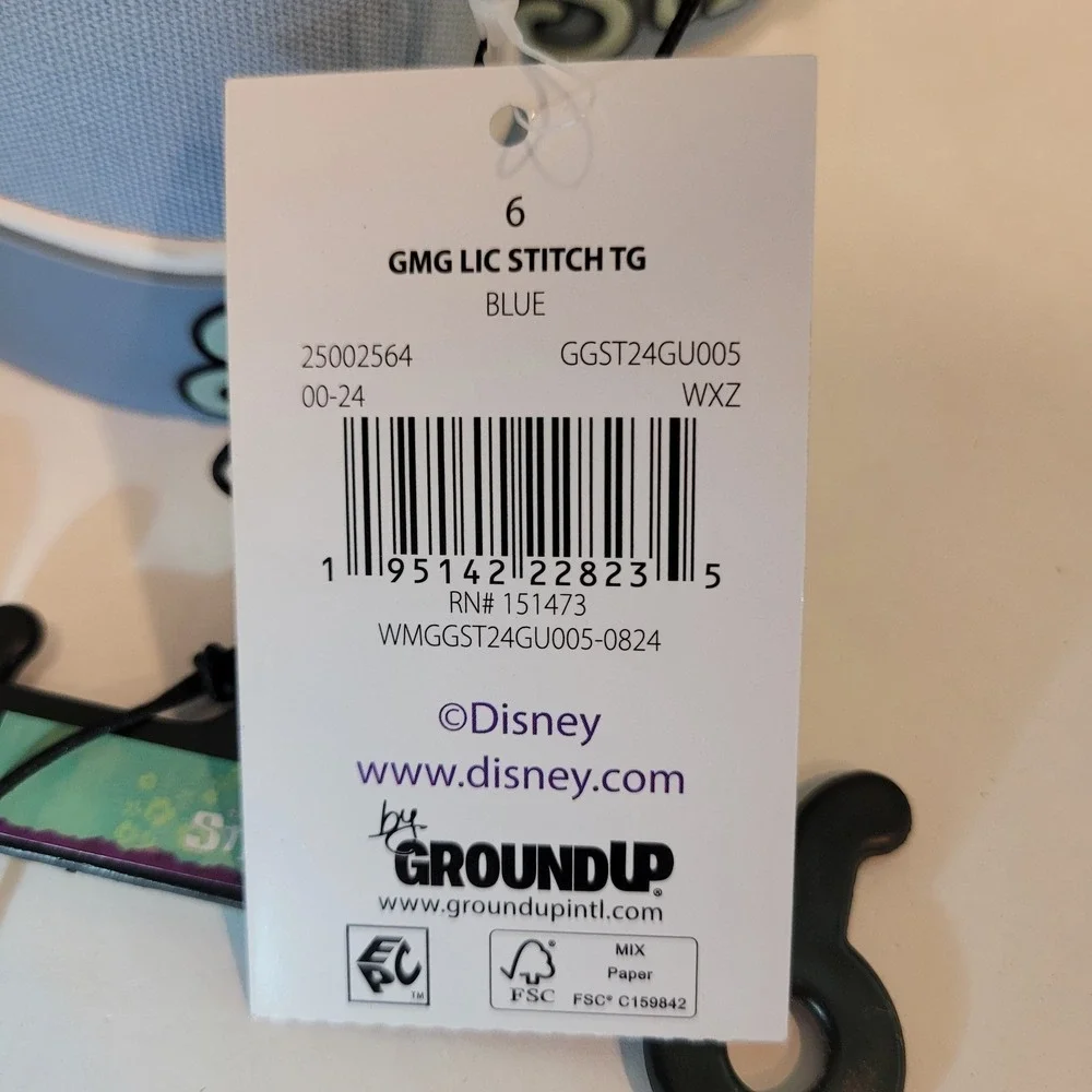 Disney‎ Lilo & Stitch Girls Slip-On Sneakers Ground Up Blue Glitter Size 6 New